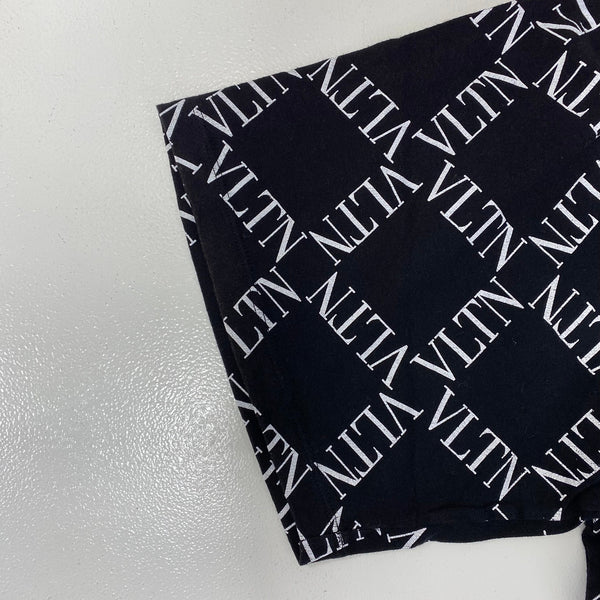 ヴァレンティノ VALENTINO  VLTNグリットプリントオーバーサイズTシャツ RV0MG01UUVC Tシャツ ブラック Lサイズ 201MT-3352