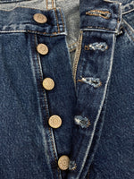 ダブルアールエル RRL DENIM PANTS デニム パンツ ボタンフライ ジーパン ジーンズ USA製 Ralph Lauren インディゴ 青 ロゴ R001 デニム ブルー 36×30 104MB-354