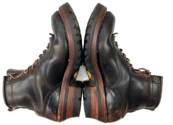 ホワイツブーツ WHITE'S BOOTS 6"SMOKE JUMPER スモーク ジャンパー 茶芯 Vibramソール レースアップ 革靴 シューズ 茶 黒 350VLTT メンズ靴 ブーツ ワーク ブラック サイズ 9E 104S-772