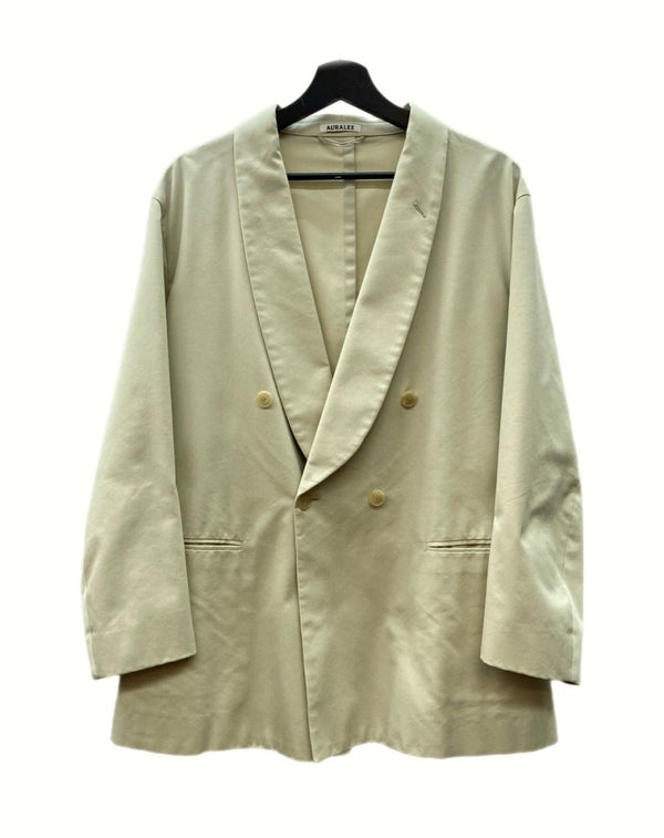 オーラリー AURALEE 21AW SUPER FINE WOOL COTTON TWILL SHAWL COLLAR JACKET ショール カラー ジャケット 薄茶 A21AJ01CW サイズ 4 ジャケット 無地 ベージュ 104MT-954