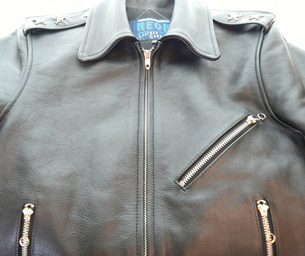 ネオン NEON  LEATHER GARMENT シドジャン レザージャケット 黒 36 ジャケット ブラック 103MT-1367