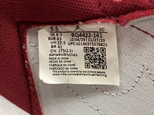 ナイキ NIKE 23年製 AIR JORDAN 1 HIGH 85 METALLIC BURGUNDY エア ジョーダン ハイ メタリック バーガンディ AJ1 シューズ 白 赤 BQ4422-161 メンズ靴 スニーカー ホワイト 27.5cm 104S-999