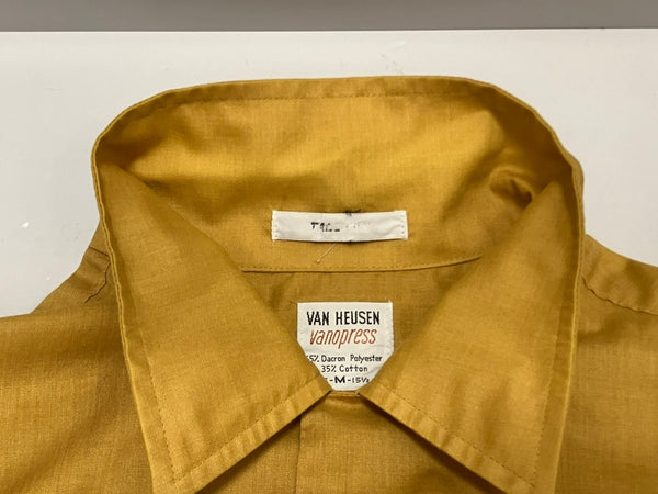 ヴィンテージ vintage 60's 60s 60年代 VAN HEUSEN vanopress 開襟シャツ オープンカラー 長袖シャツ イエロー Mサイズ 101MT-3273