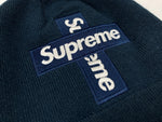 シュプリーム SUPREME 20AW CROSS BOX LOGO BEANIE クロス ボックス ロゴ ビーニー New Era 十字 ニット帽 紺 帽子 メンズ帽子 ニット帽 刺繍 ネイビー フリーサイズ 104H-54