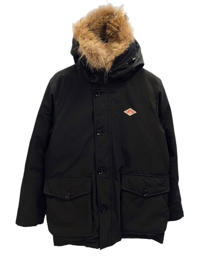 ダントン DANTON MENS FUR DOWN ファー付 ダウンジャケット アウター 黒 JD-8535 LAS サイズ 40 ジャケット ロゴ  ブラック 101MT-2151 | 古着通販のドンドンサガール