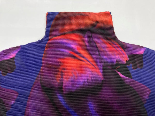 イッセイミヤケ ISSEY MIYAKE ミー me グラデーション シアー トップス ボックスプリーツ BOX PLEATS ポリエステル フィリピン製 パープル系 MULTI COLOR MI01FJ241 長袖カットソー マルチカラー 104LT-238