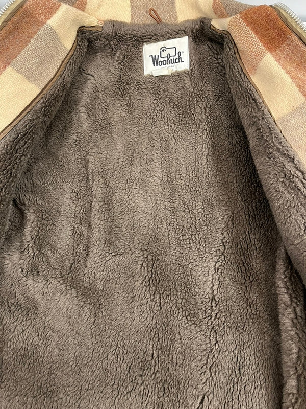 ウールリッチ WOOLRICH 70s 70's USA製 白タグ ウールチェック柄 ジャケット ジップアップ YKKジッパー ヴィンテージ 茶  ジャケット マルチカラー Sサイズ 101MT-5286