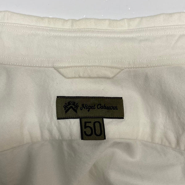 【曜日割引対象外】 ナイジェルケーボン Nigel Cabourn ブリティッシュオフィサーズシャツ 8046-00-10000 長袖シャツ ホワイト 50サイズ 201MT-4463 VB