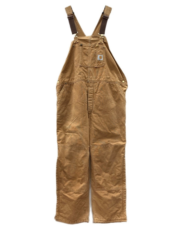 カーハート Carhartt DUCK OVERALL ダック オーバーオール ボタンフライ 裏キルティング 厚手 つなぎ オールインワン 茶 ロゴ つなぎ・オーバーオール ブラウン 104MB-313
