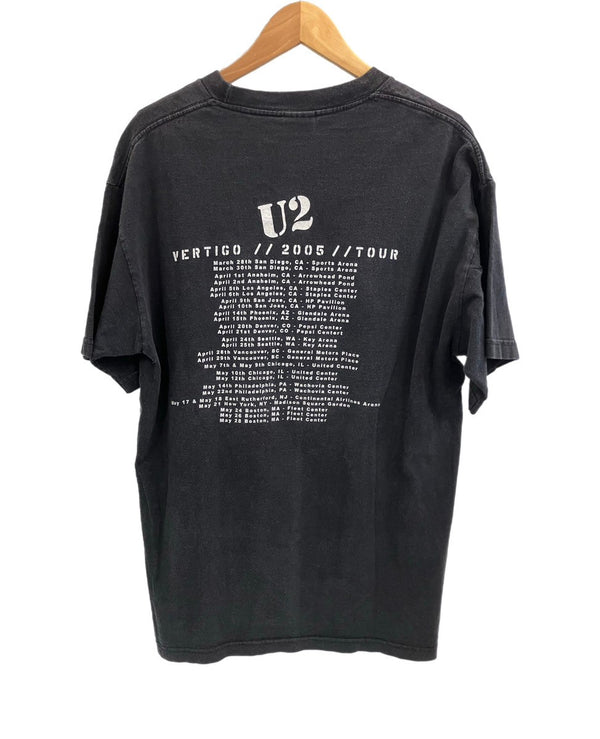 バンド band  00’s U2 VeRTigo TOUR 2005 HOW TO DISMANTLE AN ATOMIC Vintage ヴィンテージ 両面プリント HOW TO DISMANTLE AN ATOMIC Tシャツ ブラック Lサイズ 101MT-3506