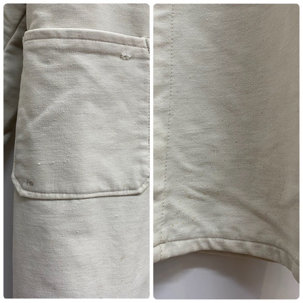 【曜日割引対象外】 ミリタリー MILITARY 西ドイツ ホワイトモールスキン ジャケット コート ホワイト 50サイズ 201MT-4609 VB