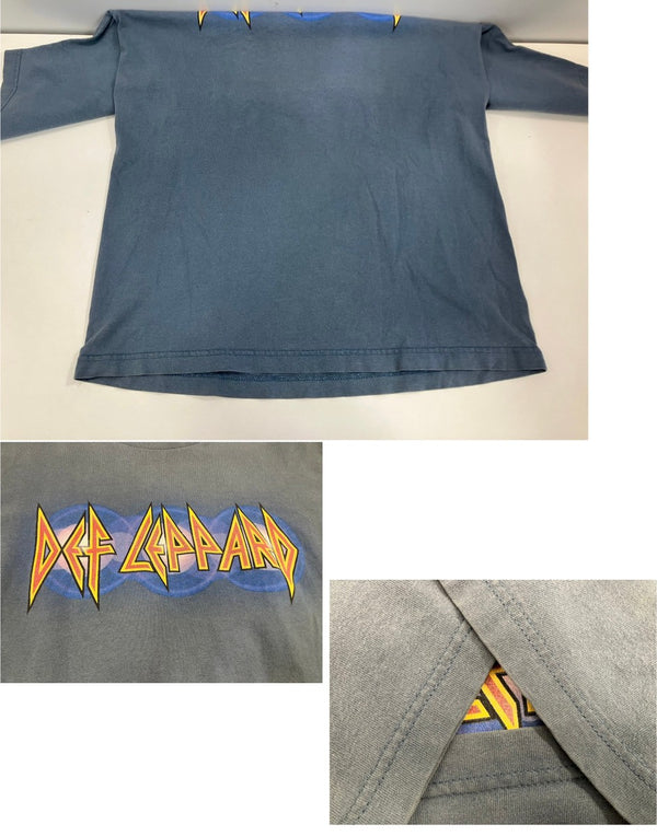 バンド band 90s 90's GIANT デフレパード Def Leppard 1999 EUPHORIA TOUR ツアーT - Tシャツ ブルー フリーサイズ 101MT-3508