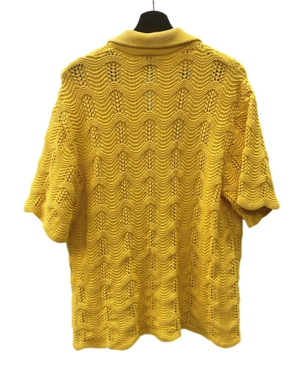 カサブランカ Casablanca Crochet Polo Shirt クロケット ポロ シャツ ニット黄 CASABLANCA22SS-8 半袖シャツ ロゴ イエロー Mサイズ 104MT-1771