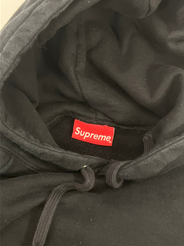 シュプリーム SUPREME 18SS SIDELINE HOODED SWEATSHIRT サイドライン 袖プリント パーカ ブラック Mサイズ 101MT-3349