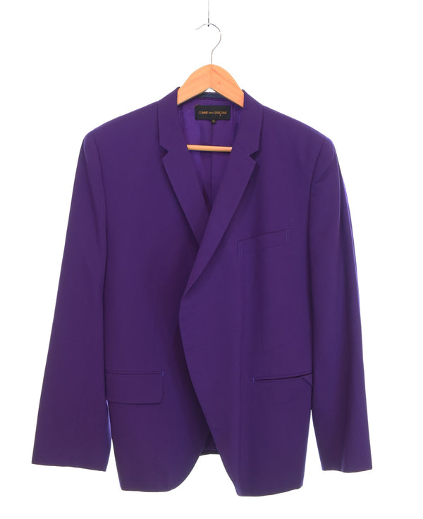コムデギャルソン COMME des GARCONS 90s 91AW 1B Tailored Jacket 90's テーラードジャケット ボタンレス GJ-05007M ジャケット パープル Mサイズ 103MT-3254