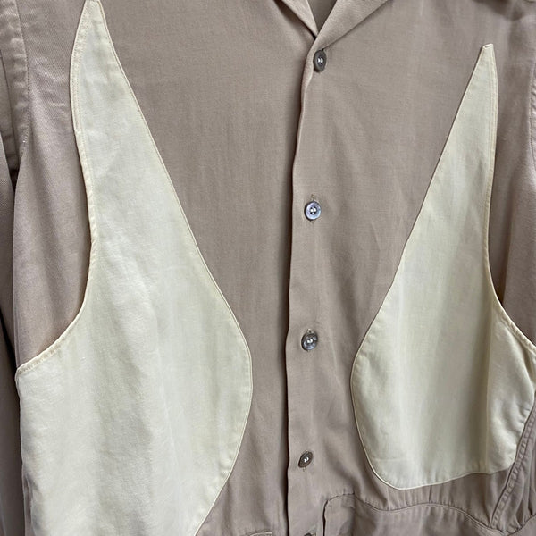 【曜日割引対象外】 ヴィンテージ vintage 40's The KANGAROO SHIRT by MACK カンガルーシャツ 長袖シャツ ベージュ Sサイズ 201MT-4577 VB