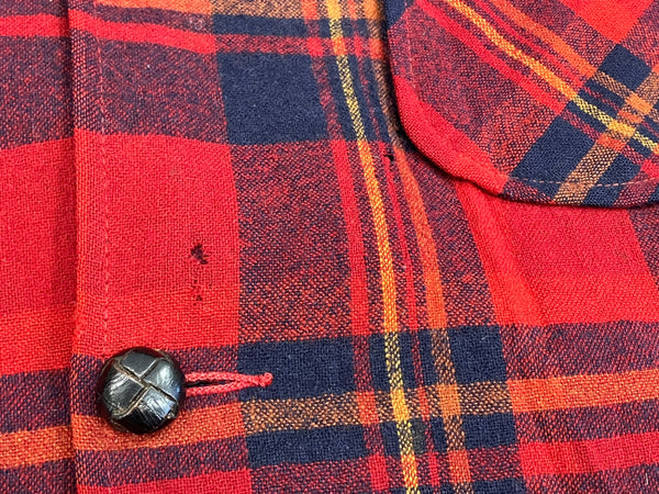 ペンドルトン PENDLETON  70's 70年代 Wネーム ウール テーラードジャケット チェック くるみボタン vintage ヴィンテージ アメリカ製 MADE IN USA ジャケット レッド Lサイズ 101MT-4192