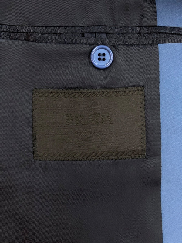 プラダ PRADA TAILORED JACKET テーラード ジャケット シングル スーツ 青 サイズ 48R ジャケット 無地 ブルー 104MT-1642