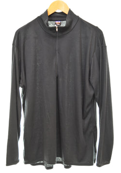 パタゴニア PATAGONIA キャプリーン ミッド ウェイトジップ ネック 長袖カットソー ロンT ブラック LLサイズ 103MT-3222