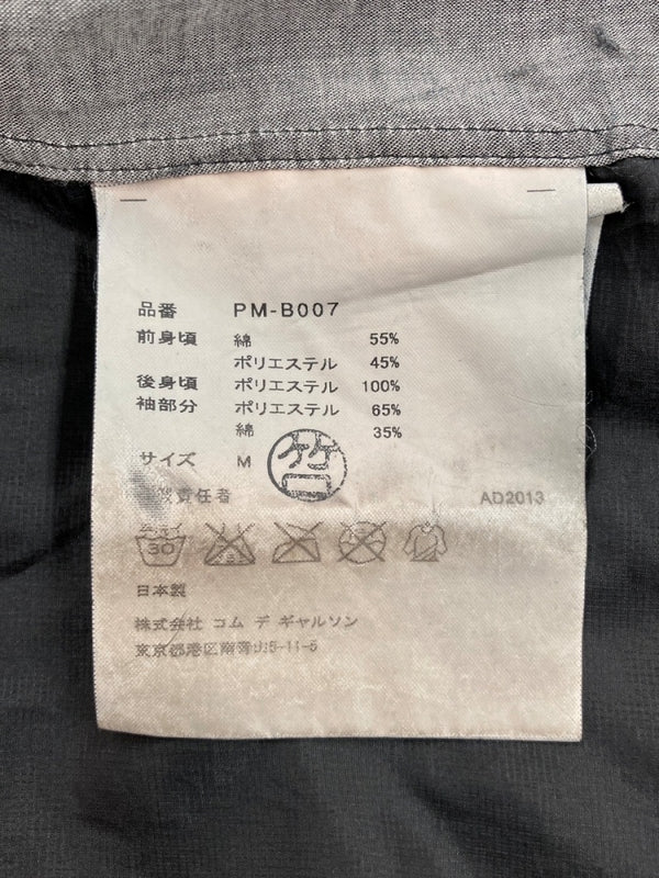 コムデギャルソン COMME des GARCONS HOMME PLUS L/S SHIRT 切替 シャツ 長袖 ブラウス 薄手 灰 黒 PM-B007 長袖シャツ 無地 グレー Mサイズ 104MT-1565