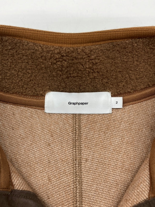 グラフペーパー Graphpaper Wool Boa High Neck Pullover ウール ボア ハイネック プルオーバー フリース ハーフボタン ジャケット キャメル 茶 GU183-70102 サイズ 2 ジャケット 無地 ブラウン 104MT-1891