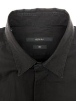 グッチ GUCCI DRESS SHIRT ドレス シャツ フラップポケット ボタン スリム 比翼 長袖 黒 322331 21131 サイズ 38 長袖シャツ 無地 ブラック 104MT-2323
