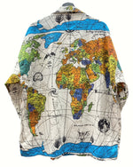 セントマイケル SAINT MICHAEL × Dr Woo ドクター ウー 23SS WORLD MAP PAJAMA SHIRT ワールド マップ  パジャマ シャツ 白 SM-S23-0000-082 長袖シャツ 地図 マルチカラー XLサイズ 104MT-469 | 古着通販のドンドンサガール