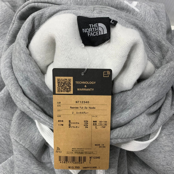 ノースフェイス THE NORTH FACE リアビュー フルジップ フーディ REARVIEW FULL ZIP HOODIE NT12340 パーカ グレー Lサイズ 201MT-4337