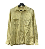 ヴィンテージ vintage 50s 60s B.V.D. オープンカラー 開襟 丸襟 カスリ 黄色 長袖シャツ 総柄 イエロー Mサイズ 104MT-1372