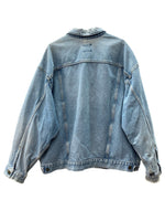 カーハート Carhartt DENIM TRUCKER JACKET デニム トラッカー ジャケット Gジャン ダメージ USA製 アウター インディゴ 青 ジャケット ロゴ ブルー 2XLサイズ 104MT-2167