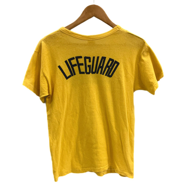 ラッセルアスレチック RUSSELL ATHLETIC 70's 70年代 金タグ後期 LIFEGUARD 染み込みプリント シングルステッチ VINTAGE ヴィンテージ MADE IN USA アメリカ製 Tシャツ イエロー Mサイズ 101MT-4648
