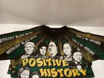 "ヴィンテージ VINTAGE  ITEM 90s 90's POSITIVE HISTORY オールオーバープリント GREEN GOLD 偉人 タグ欠損 (実寸をご確認ください) Tシャツ プリント ブラック フリーサイズ 101MT-2281 "