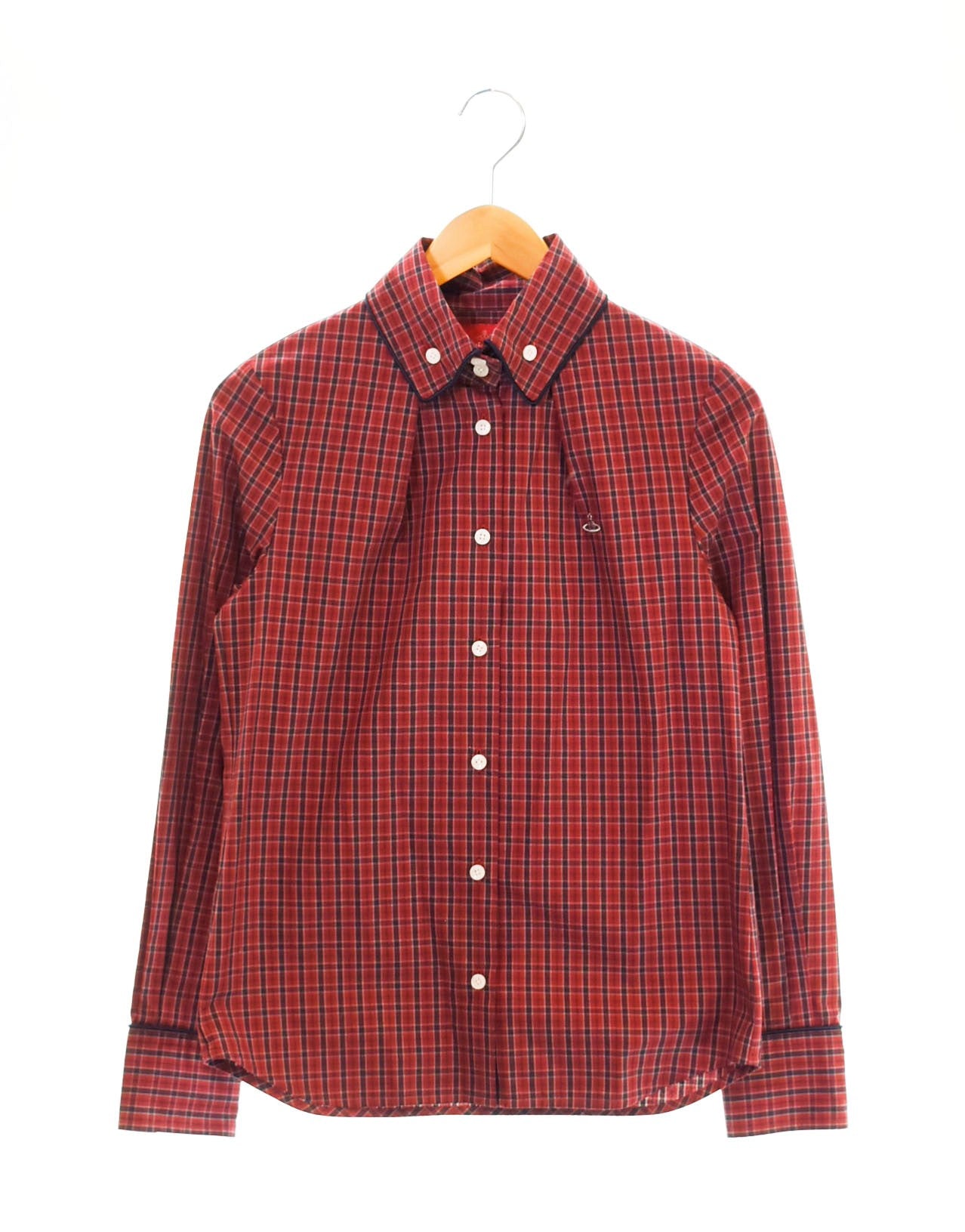 ヴィヴィアンウエストウッド レッド レーベル Vivienne Westwood RED LABEL チェックシャツ 16-12-802013 長袖シャツ  レッド 2 103LT-37 | 古着通販のドンドンサガール