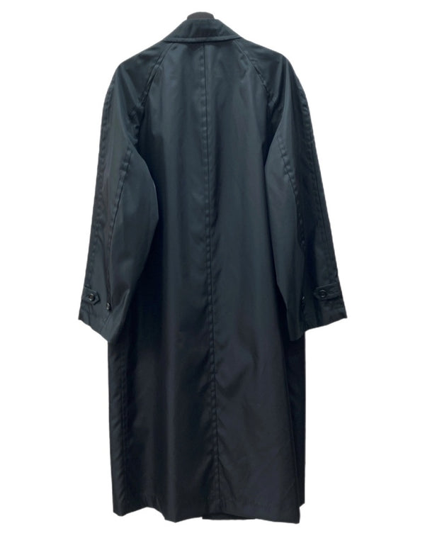 コムデギャルソン COMME des GARCONS HOMME BLACK NYLON LONG COAT ナイロン ロング コート チェスター ボタン アウター ジャケット 黒 HC-10001M ジャケット 無地 ブラック Mサイズ 104MT-1556