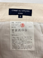 コムデギャルソン COMME des GARCONS HOMME WORK PANTS ワーク パンツ ジップフライ トラウザーズ 白 無地 HM-P018 ボトムスその他 ホワイト Sサイズ 104MB-399