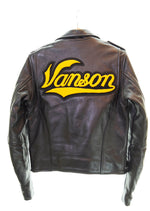 バンソン VANSON ワッペン ロゴ ダブルライダース ジャケット レザージャケット 革ジャン 黒 36 ジャケット ブラック 103MT-1469