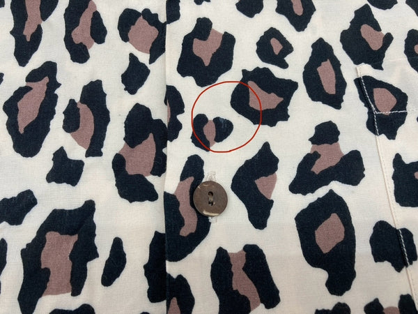 ワコマリア WACKO MARIA オープンカラー 開襟シャツ フロントボタン レオパード柄 ヒョウ柄 レーヨン MADE IN JAPAN 日本製 ベージュ系 茶色 長袖シャツ 総柄 ベージュ Lサイズ 104MT-1816
