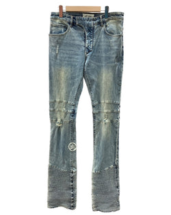 シーズアンドデジスト CEASE±DESIST RIBBED STACED DENIM リブ スタック デニム 青 ワンポイント デニム ブルー 34 104MB-331