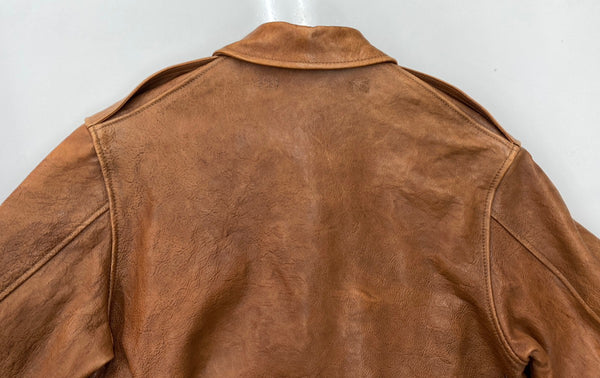 バズリクソンズ BUZZ RICKSON'S 東洋 TYPE A-2 HORSE HIDE FLIGHT JACKET DUBOW フライトジャケット レザー 馬革 CROWN 片爪 茶 サイズ 38 ジャケット ワンポイント ブラウン 104MT-1991