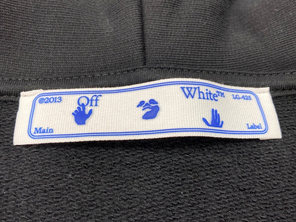 オフホワイト OFF-WHITE Spray Print zip Hoodie スプレー ロゴ プリント ジップアップ フーディ 黒 OMBE001S21FLE002 パーカ ロゴ ブラック Sサイズ 104MT-2231