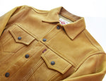 フラットヘッド THE FLAT HEAD 3rd TYPE DEERSKIN LEATHER TRUKER JAKCET レザー ジャケット 鹿革 トラッカー ジャケット 38 ジャケット ブラウン 103MT-3179