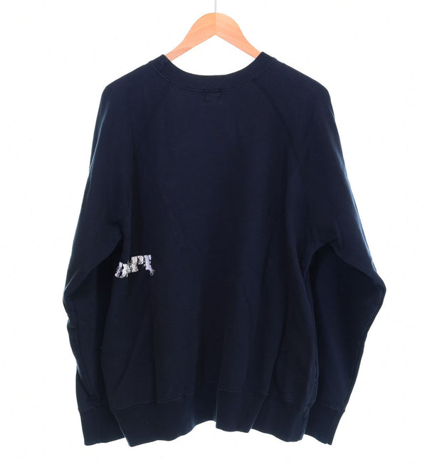 ア ベイシング エイプ A BATHING APE 00's FADE LOGO POCKET SWEAT ポケット 付き ラグラン スリーブ スウェット  スウェット ブラック Lサイズ 103MT-2989