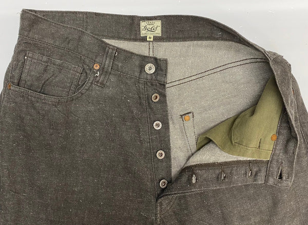 【曜日割引対象外】 ゴールド GOLD RECYCLED WASTE SUVIN COTTON YARN デニムパンツ GL42407A デニム ブラウン Mサイズ 201MB-965 VB