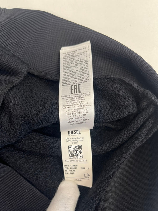 ディーゼル DIESEL Dロゴワッペン サイドライン ジップアップスウェット トラック ジャケット 黒 F-JAM-D ジャージ ブラック Sサイズ 101LT-148