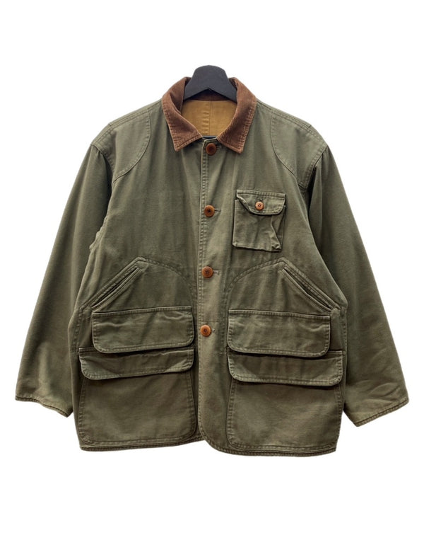 ラルフローレン RalphLauren POLO COUNTRY 80s 90s REVERSIBLE HUNTING JACKET リバーシブル ハンティング ジャケット アウター 茶 緑 サイズ 9 ジャケット 無地 カーキ 104MT-2048
