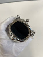 メゾン マルジェラ MAISON MARGIELA tabi ソールバッグ がま口 レザーバッグ 黒×シルバー バッグ レディースバッグ ショルダーバッグ・メッセンジャーバッグ ブラック 101bag-206