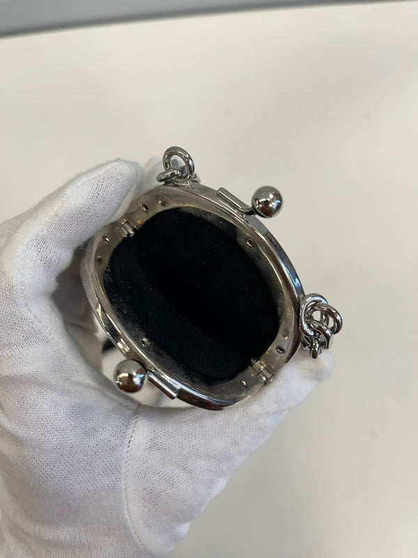 メゾン マルジェラ MAISON MARGIELA tabi ソールバッグ がま口 レザーバッグ 黒×シルバー バッグ レディースバッグ ショルダーバッグ・メッセンジャーバッグ ブラック 101bag-206