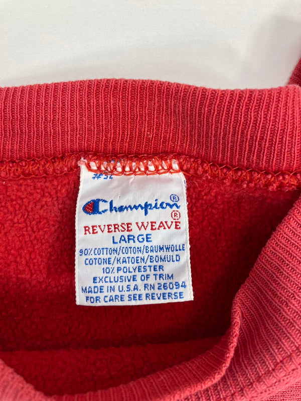 チャンピオン Champion 90s～ ヴィンテージ vintage 刺繍タグ リバースウィーブ REVERSE WEAVE US古着 サッカー 赤 スウェット レッド Lサイズ 101MT-3390