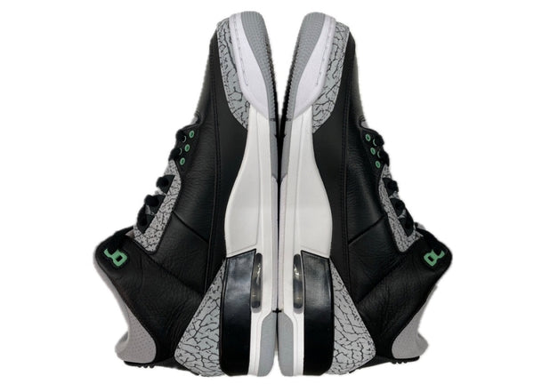 ナイキ NIKE 23年製 AIR JORDAN 3 GREEN GLOW エア ジョーダン グリーン グロー AJ3 ジャンプマン シューズ 灰 黒 CT8532-031 メンズ靴 スニーカー ブラック 29cm 104S-784