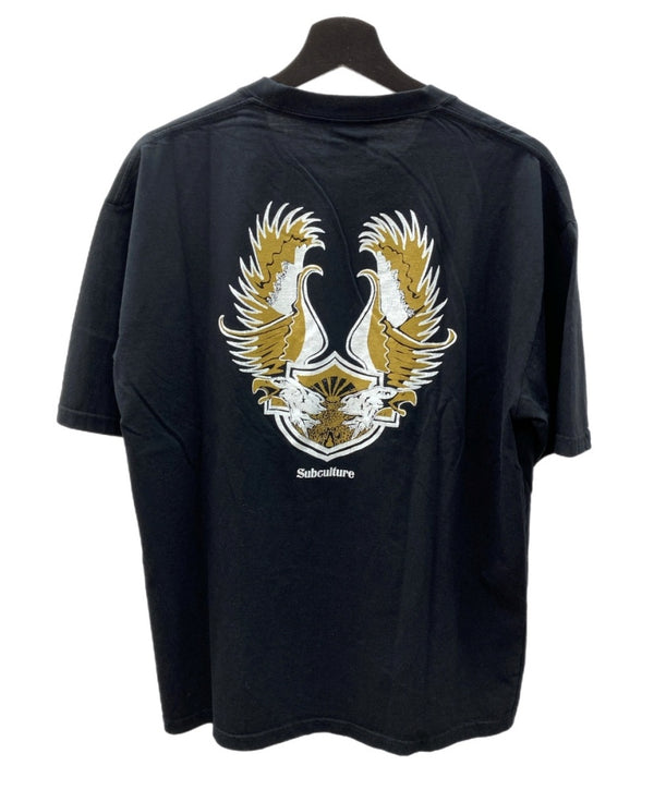 サブカルチャー Subculture Twin Eagle T-Shirt ツウィン イーグル Tシャツ クルーネック 黒 サイズ3 Tシャツ プリント ブラック 104MT-1493